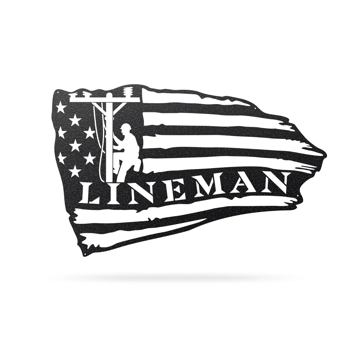 Lineman American Flag Steel Wall Art - Image 4