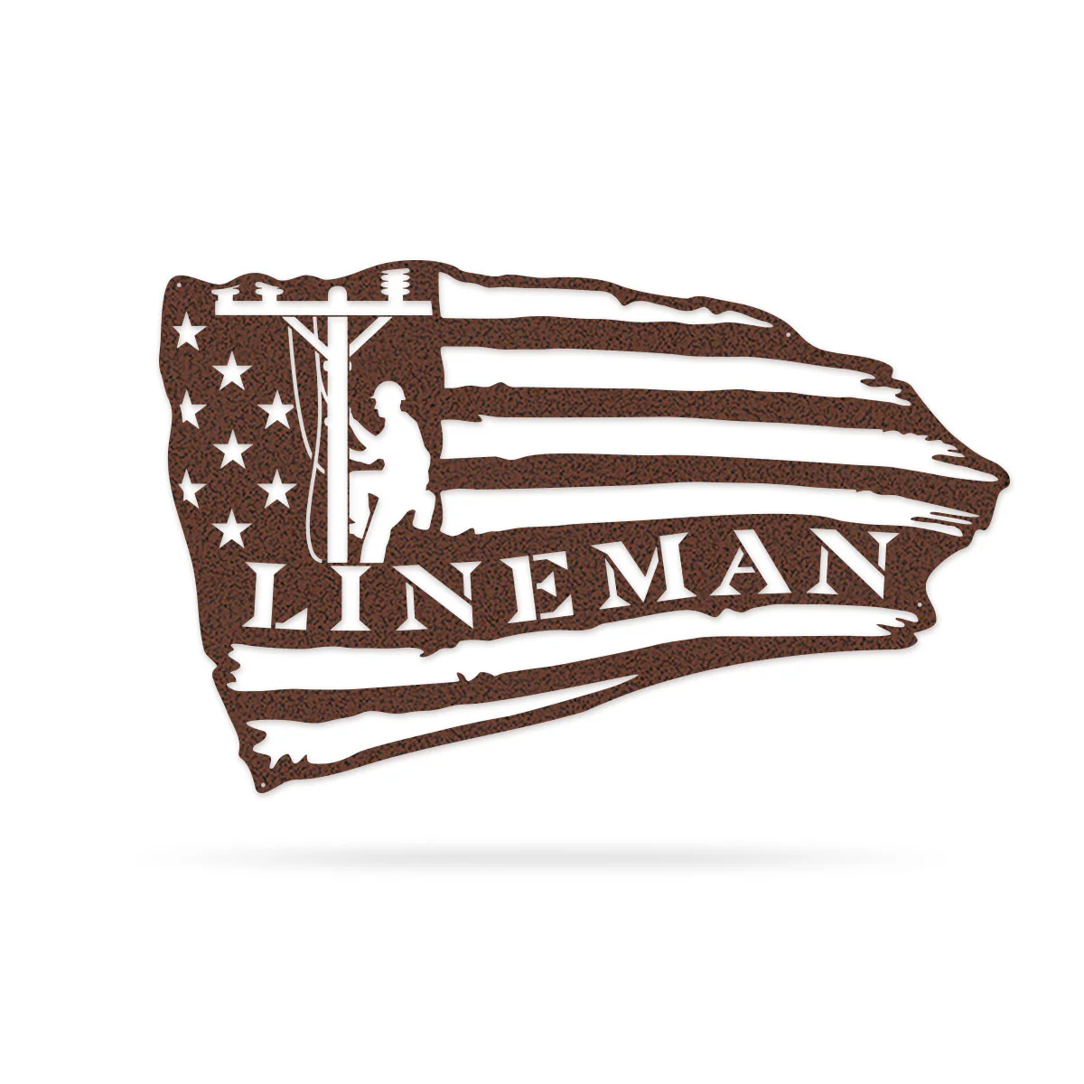 Lineman American Flag Steel Wall Art - Image 5