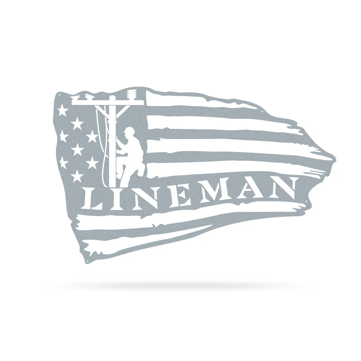 Lineman American Flag Steel Wall Art - Image 6