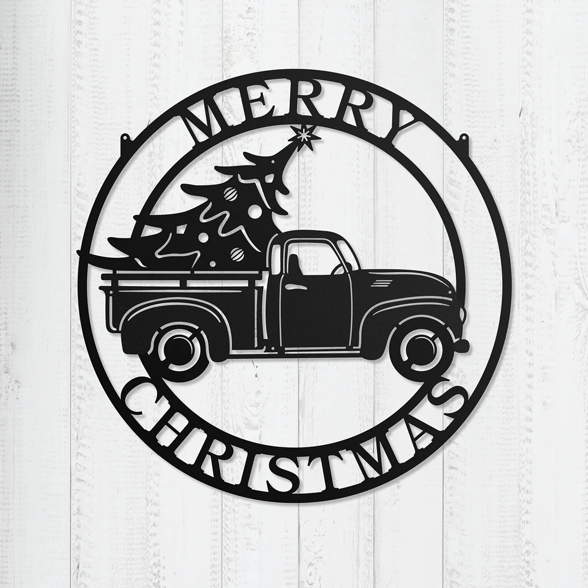Little Red Truck Hauling Christmas Tree - Image 3