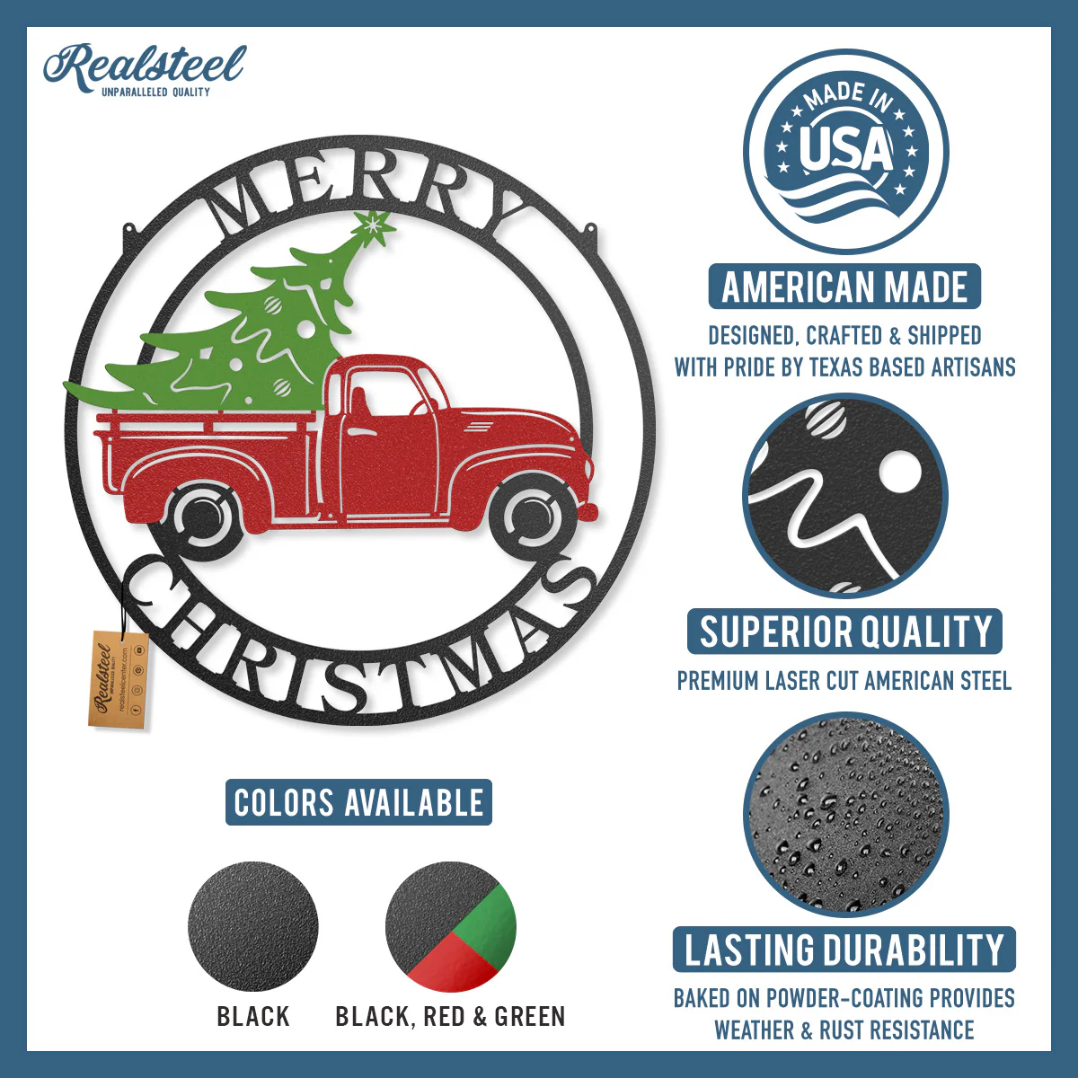 Little Red Truck Hauling Christmas Tree - Image 9