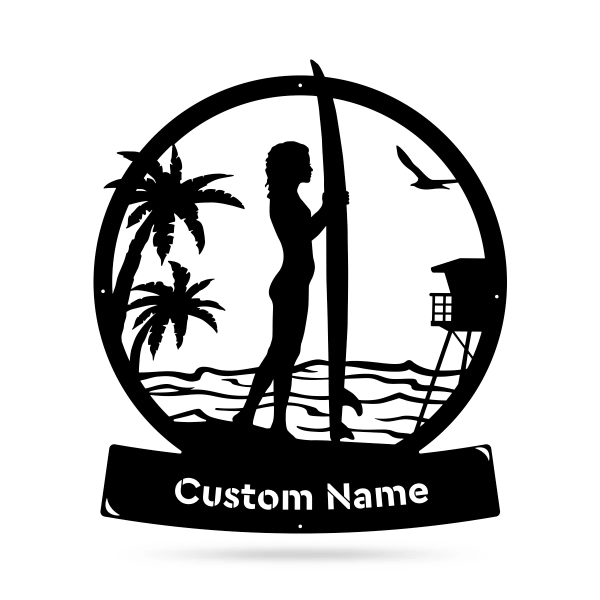 Longboard Female Surfer Monogram - Image 2