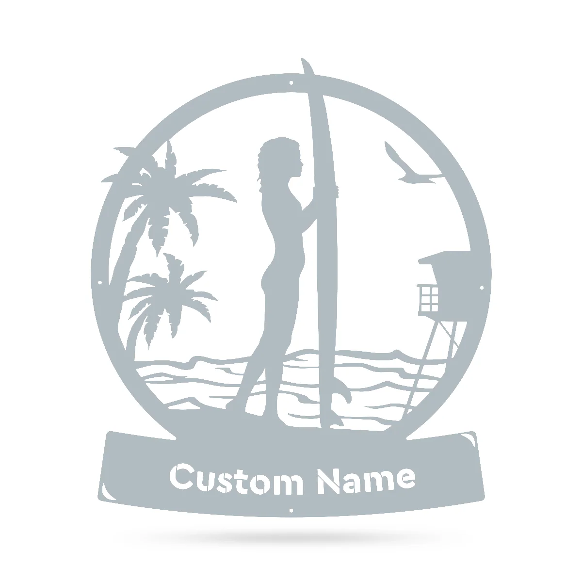 Longboard Female Surfer Monogram - Image 6