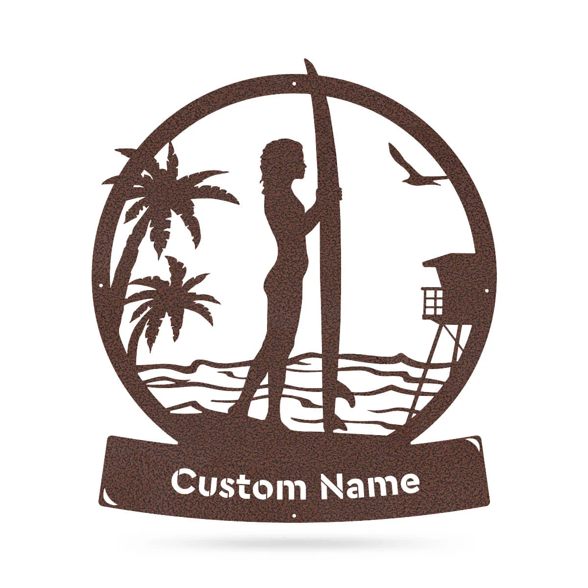 Longboard Female Surfer Monogram - Image 7