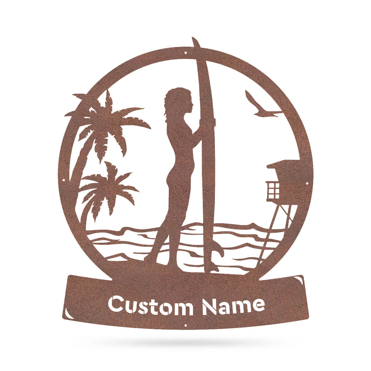 Longboard Female Surfer Monogram - Image 8