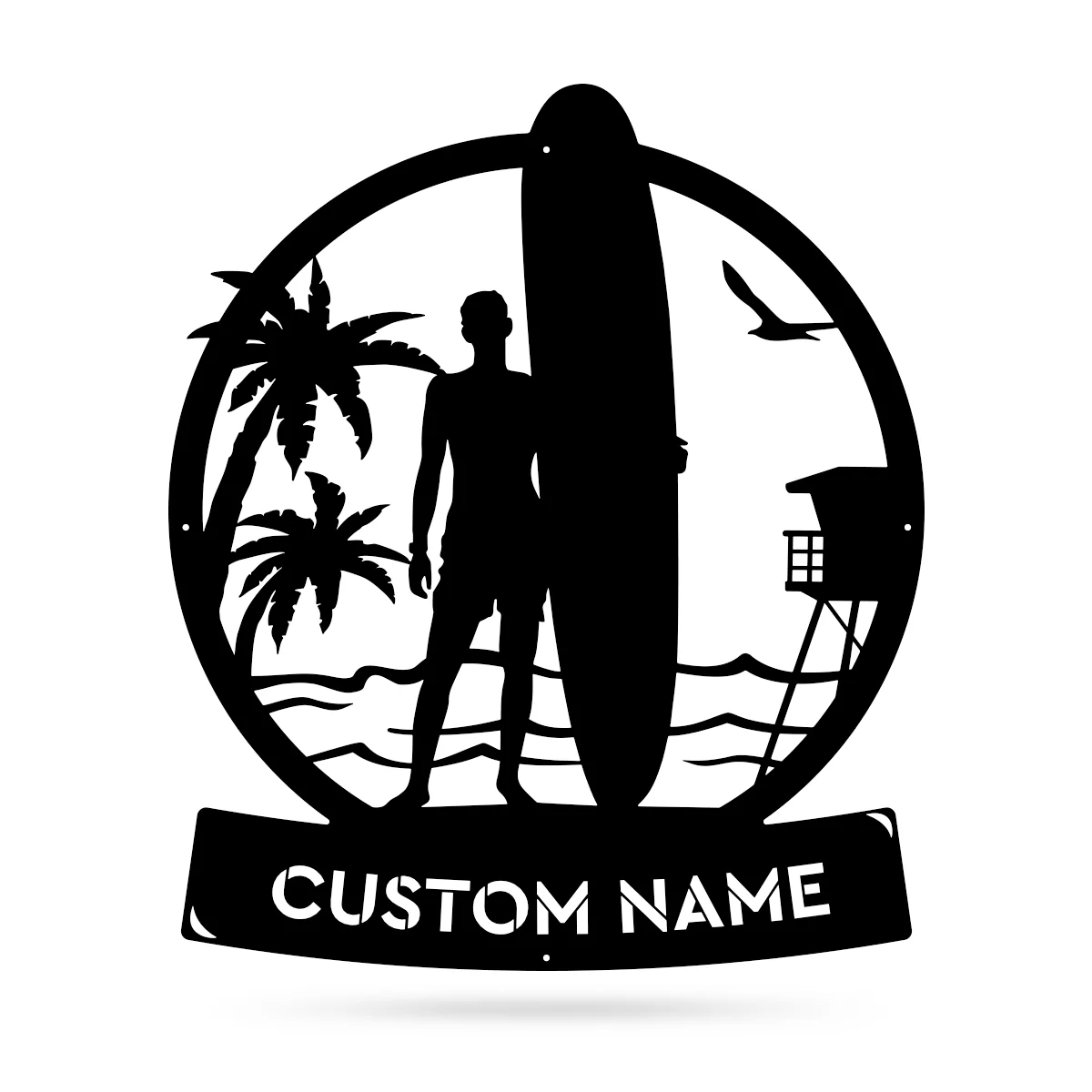 Longboard Male Surfer Monogram - Image 2