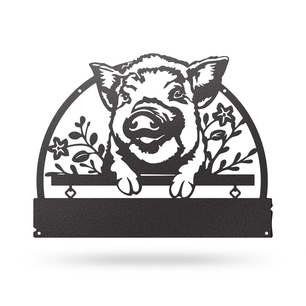 Lovely Piglet Monogram – Personalized Farm & Garden Metal Sign - Image 2