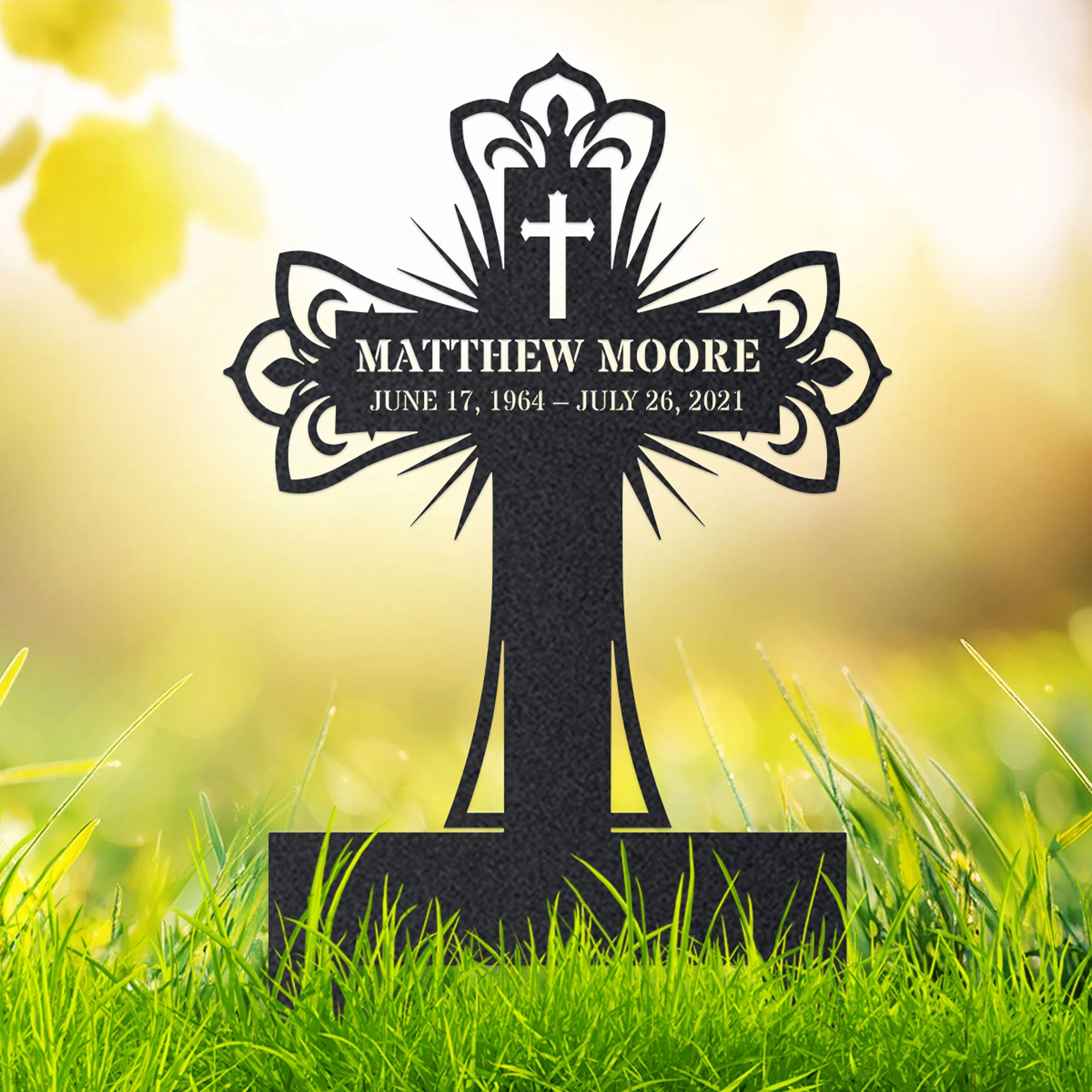Memorial Cross Grave Marker