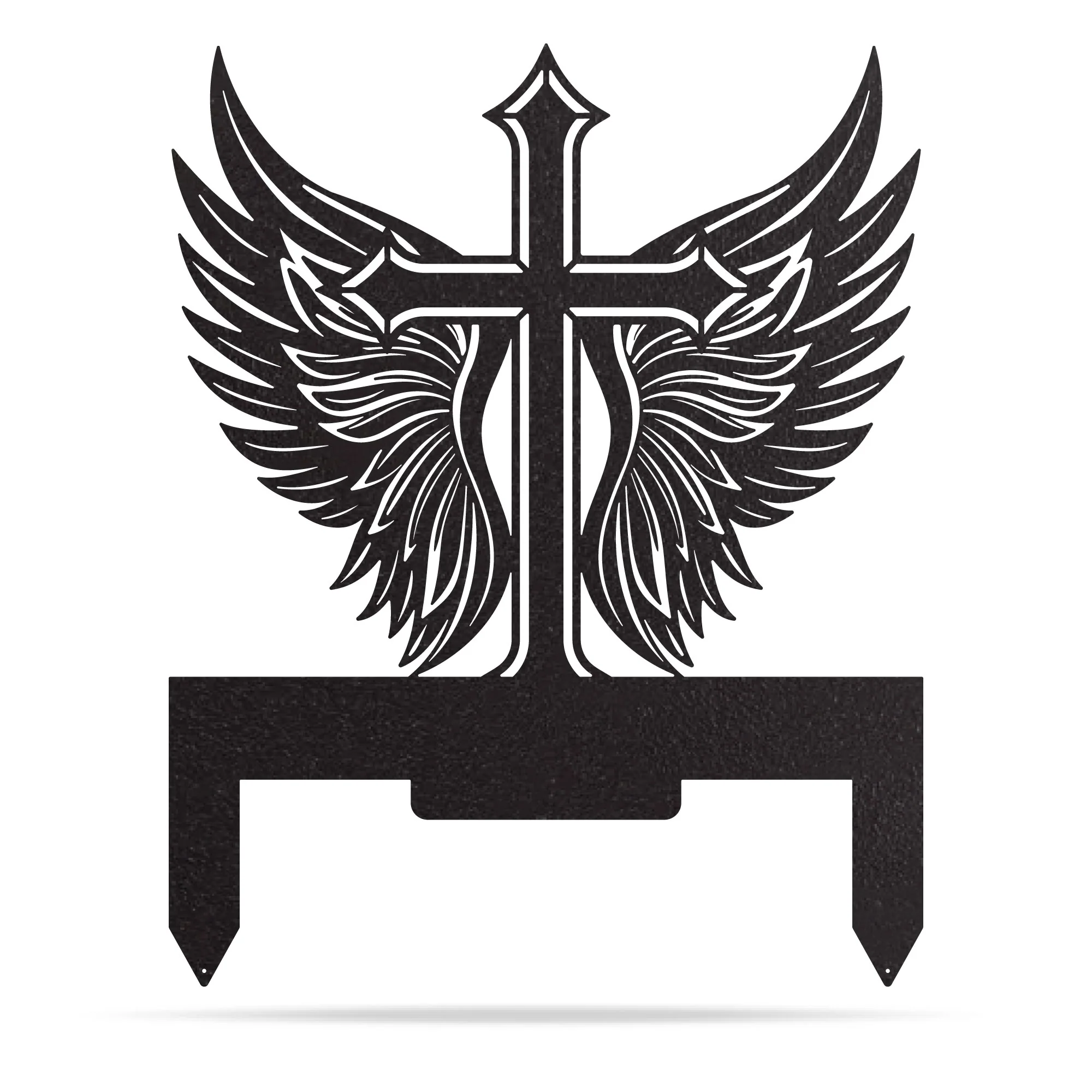 Memorial Cross with Wings Grave Marker - Image 5