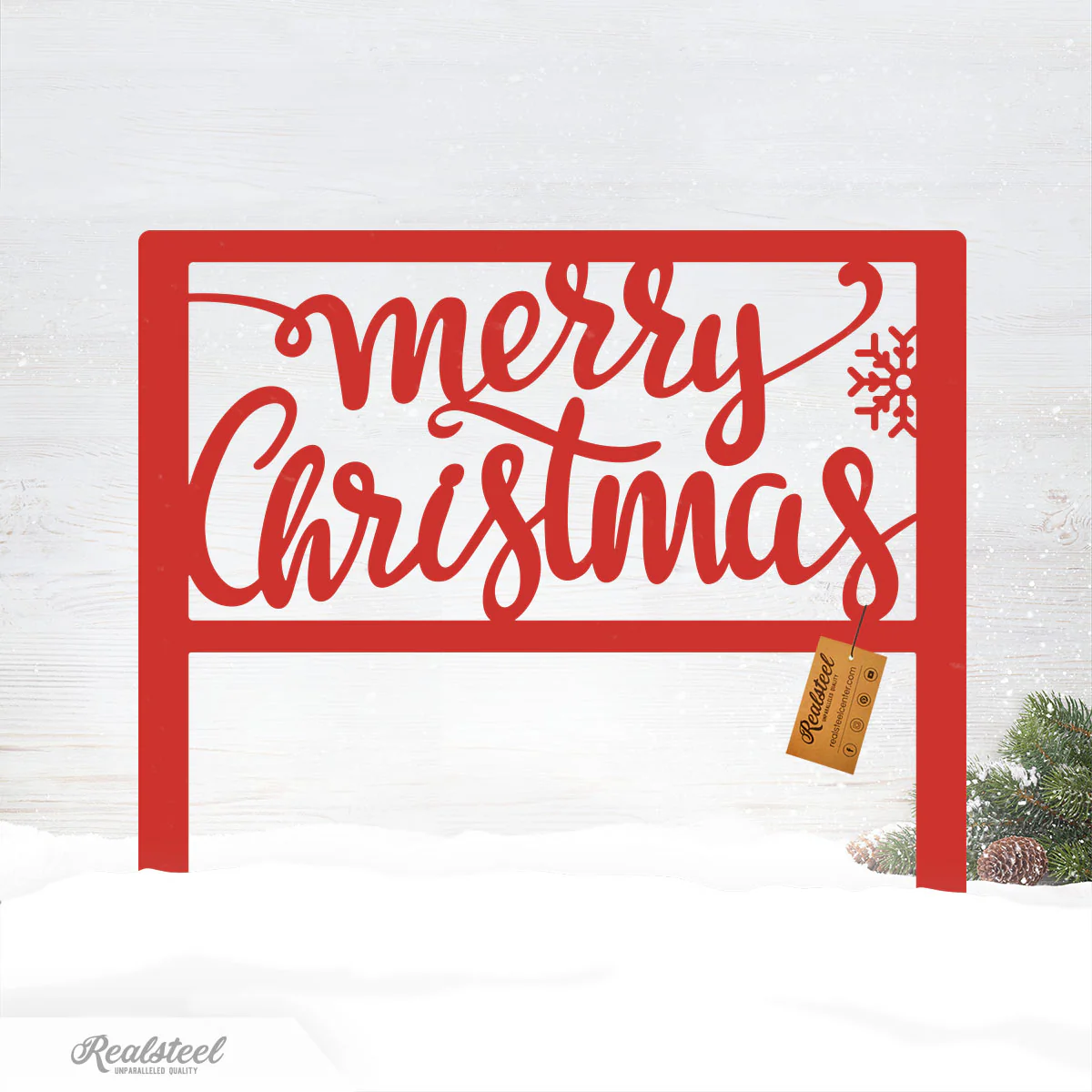 Merry Christmas Steel Stake Sign