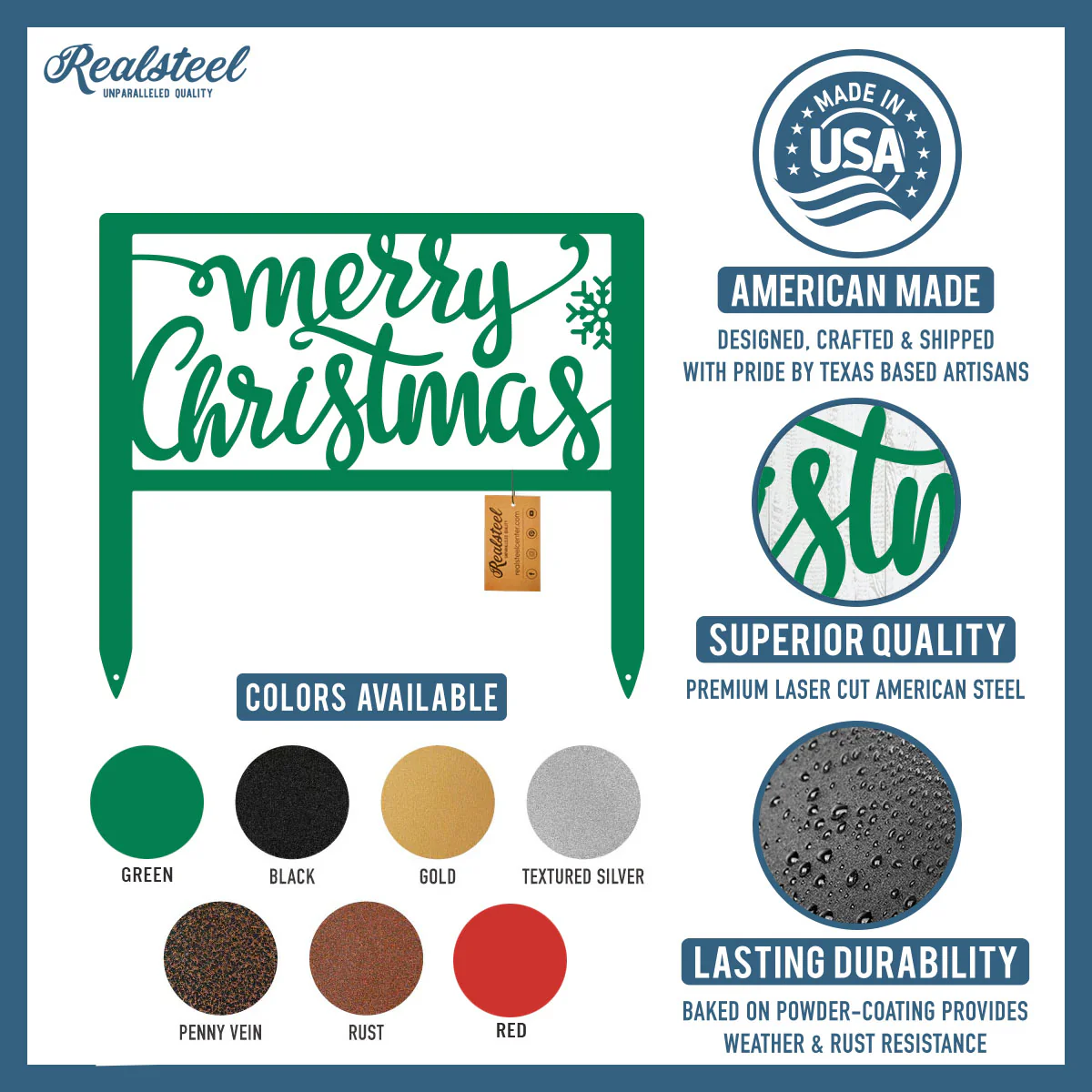 Merry Christmas Steel Stake Sign - Image 9