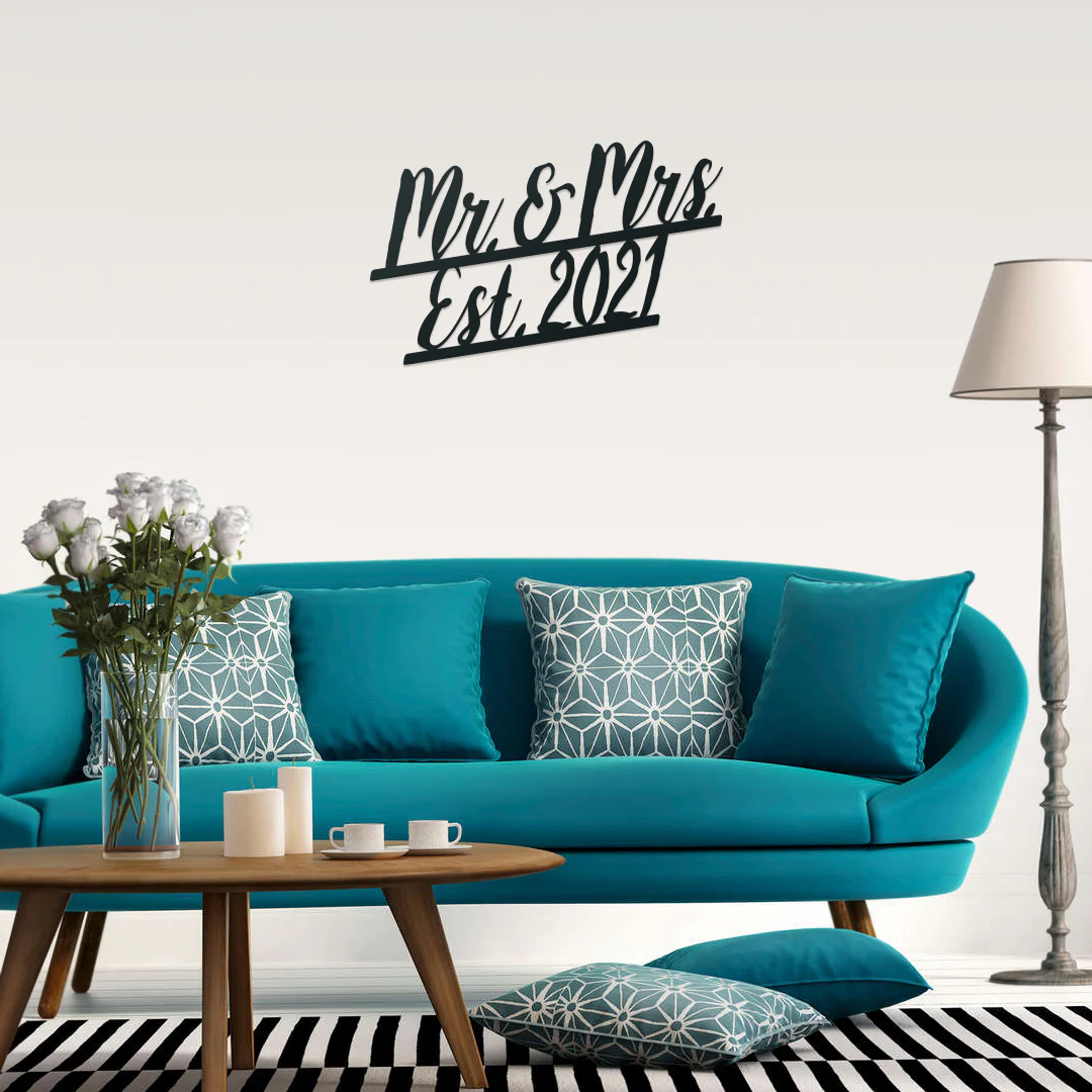 Mr & Mrs Wall Art Monogram - Image 6