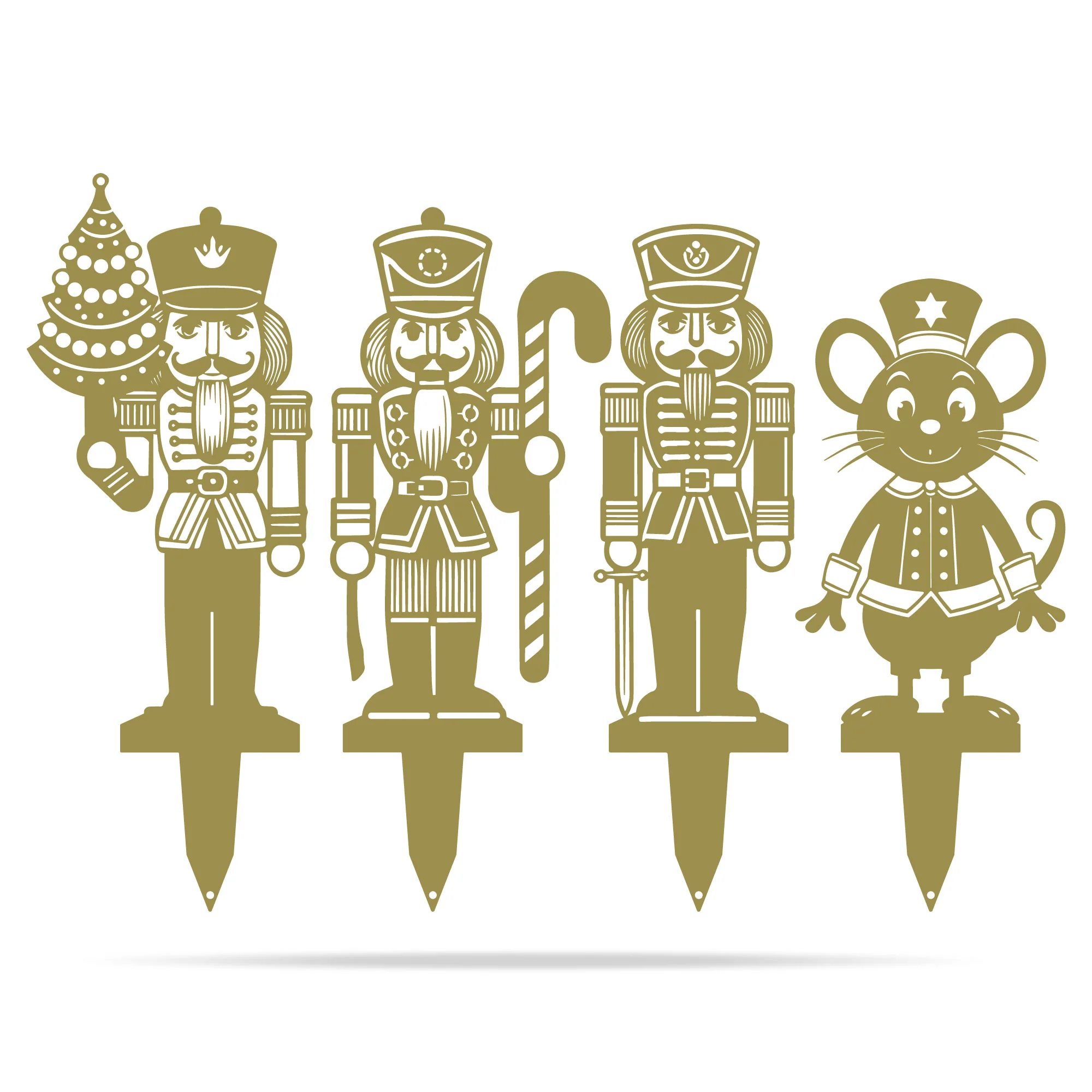 Nutcracker Christmas Garden Stakes | Holiday Outdoor Yard Art Set - Image 5