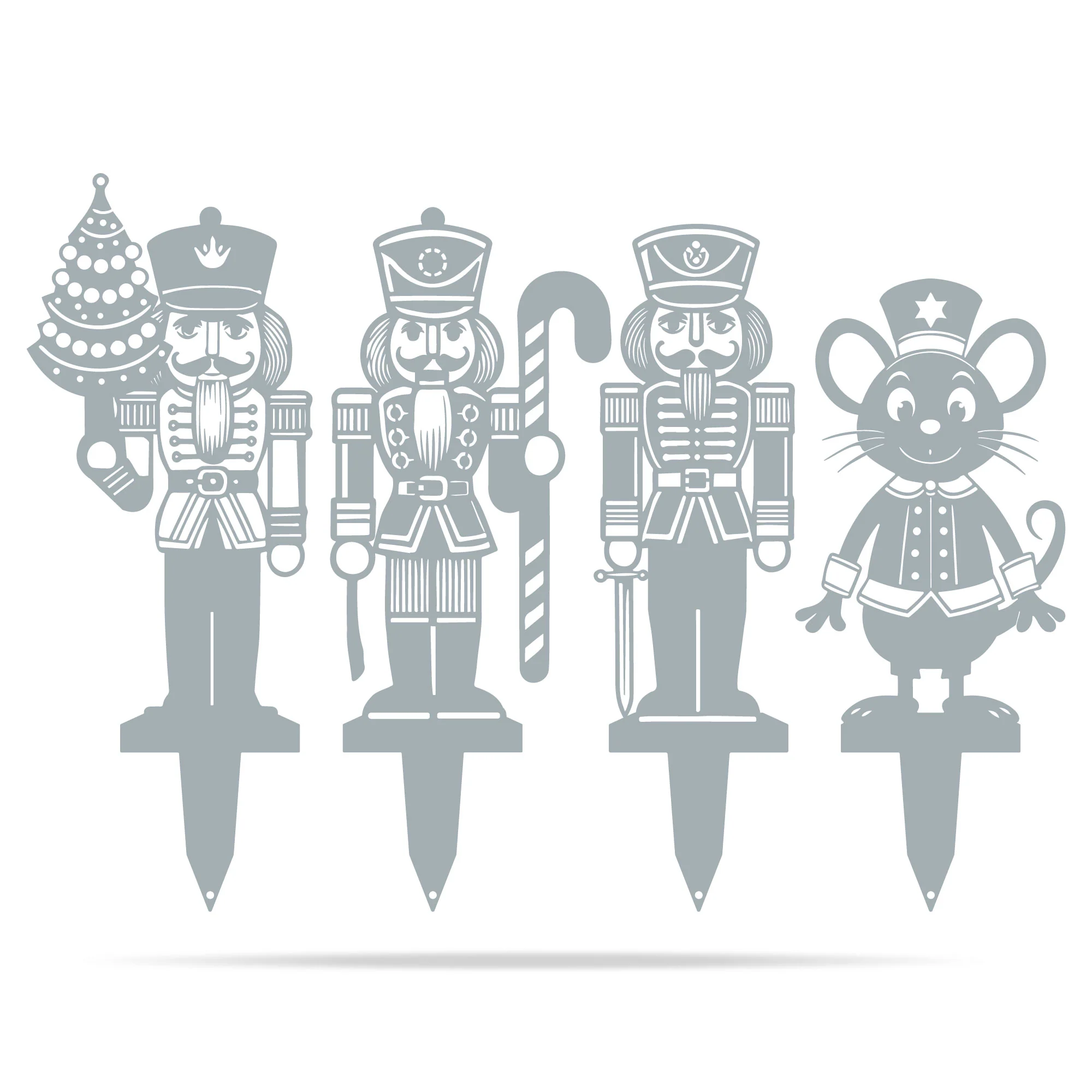 Nutcracker Christmas Garden Stakes | Holiday Outdoor Yard Art Set - Image 7