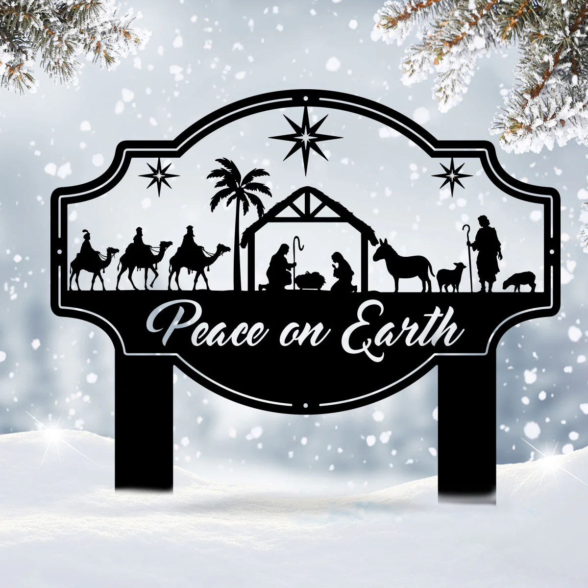Peace on Earth Nativity Monogram