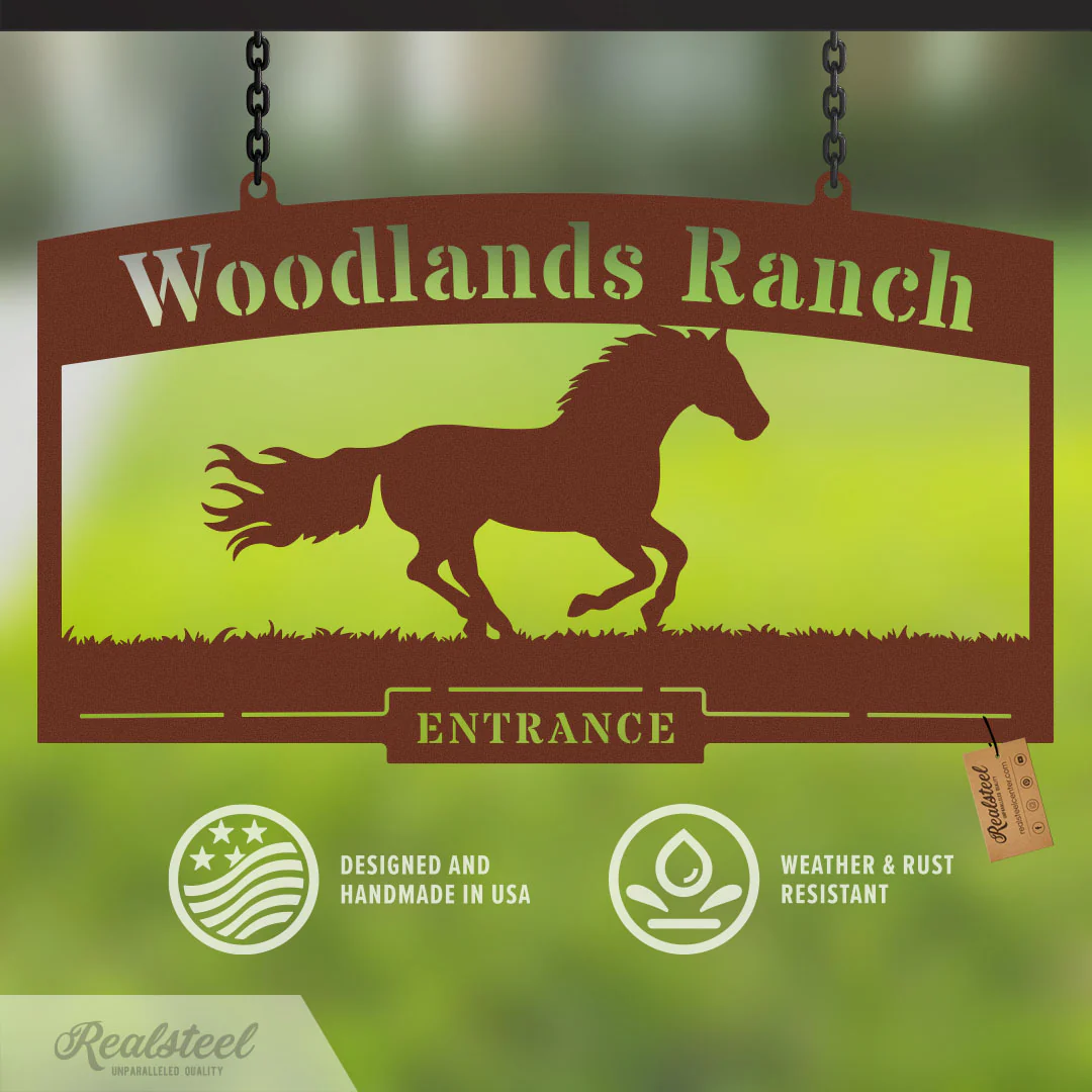 Personalized Farm Ranch Sign – Running Horse - Image 2