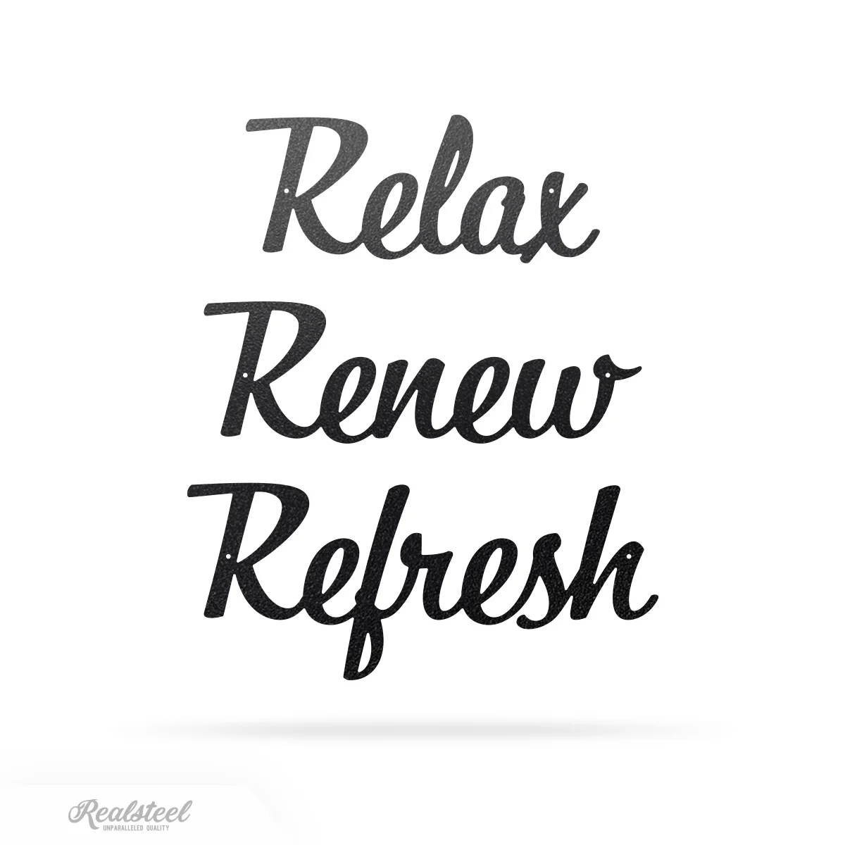 Relax Renew Refresh Metal Wall Art - Tranquil Bathroom Spa Décor - Image 3