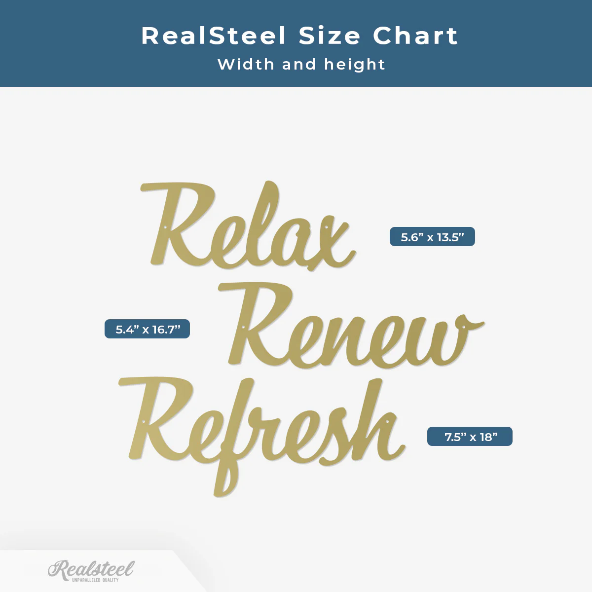 Relax Renew Refresh Metal Wall Art - Tranquil Bathroom Spa Décor - Image 8