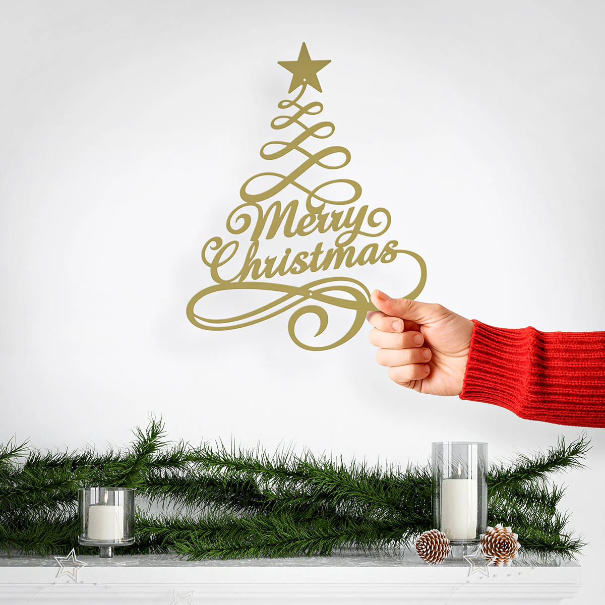 Swirly Christmas Tree Wall Decor