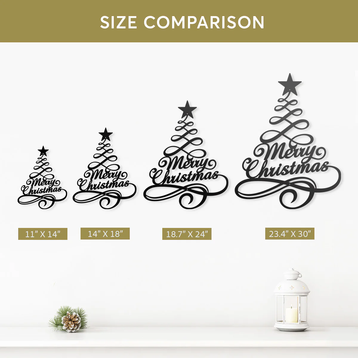 Swirly Christmas Tree Wall Decor - Image 2