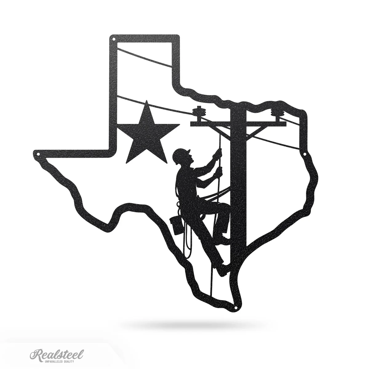 Texas Lineman Steel Wall Art - Image 4