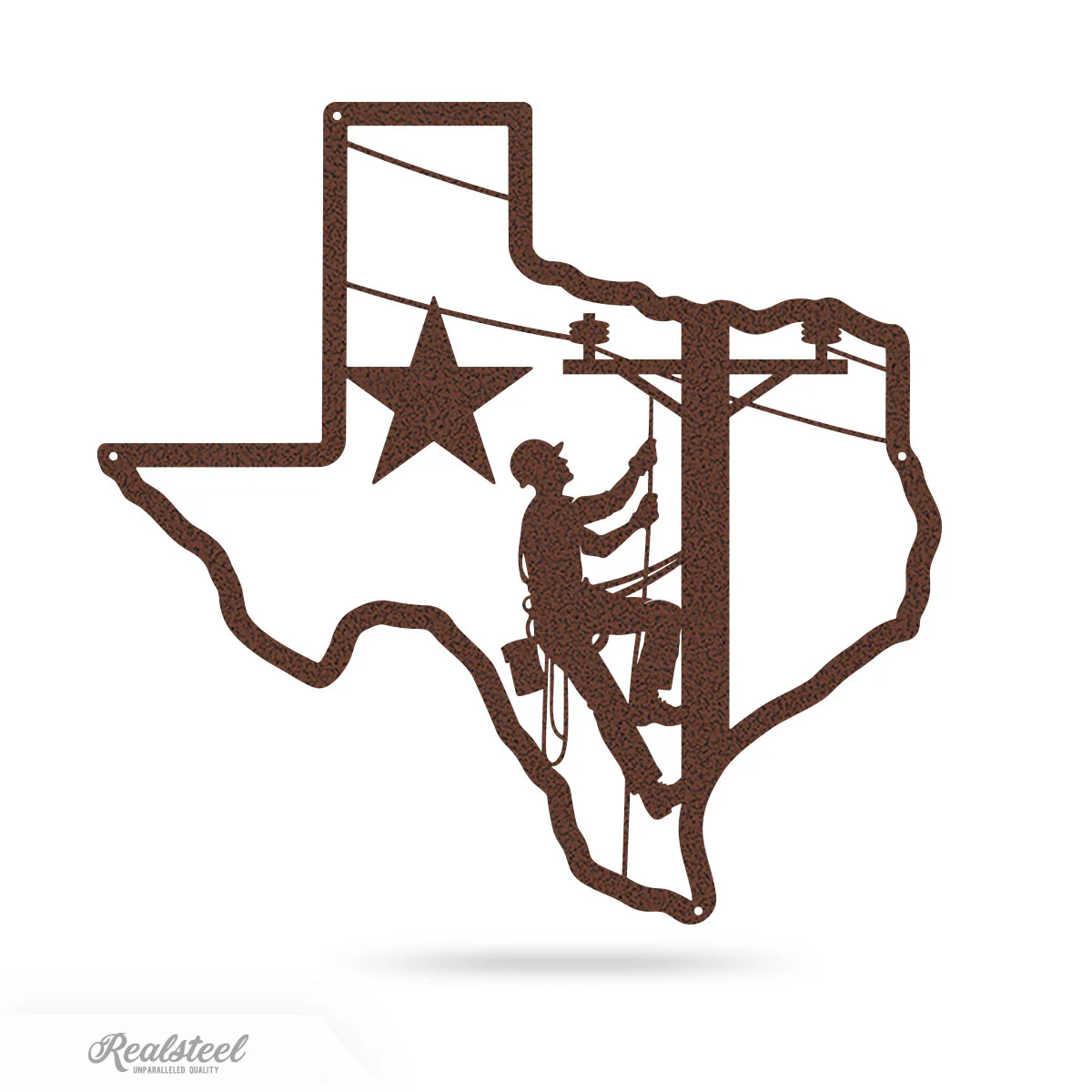 Texas Lineman Steel Wall Art - Image 5