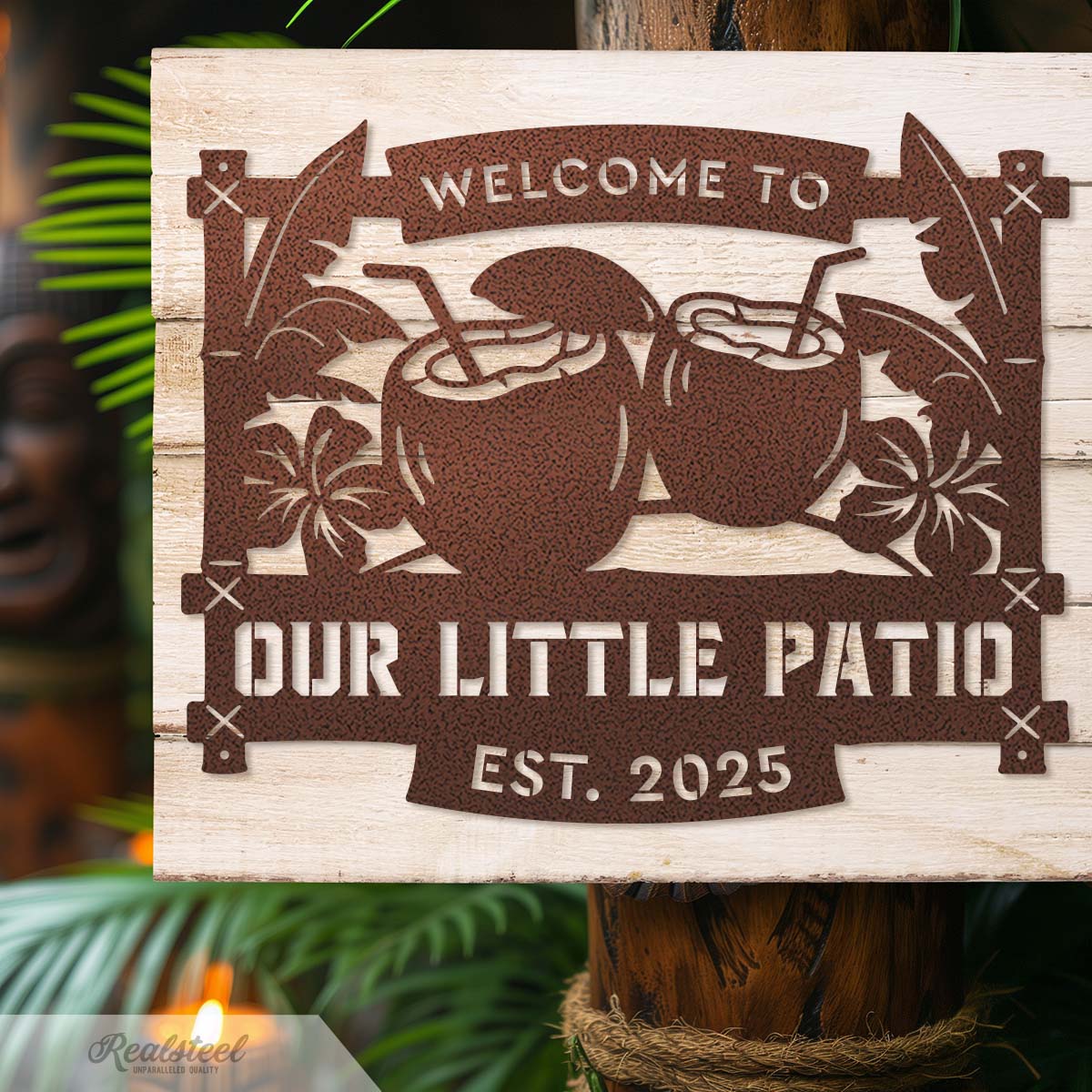 Tiki Bar Coconut Monogram