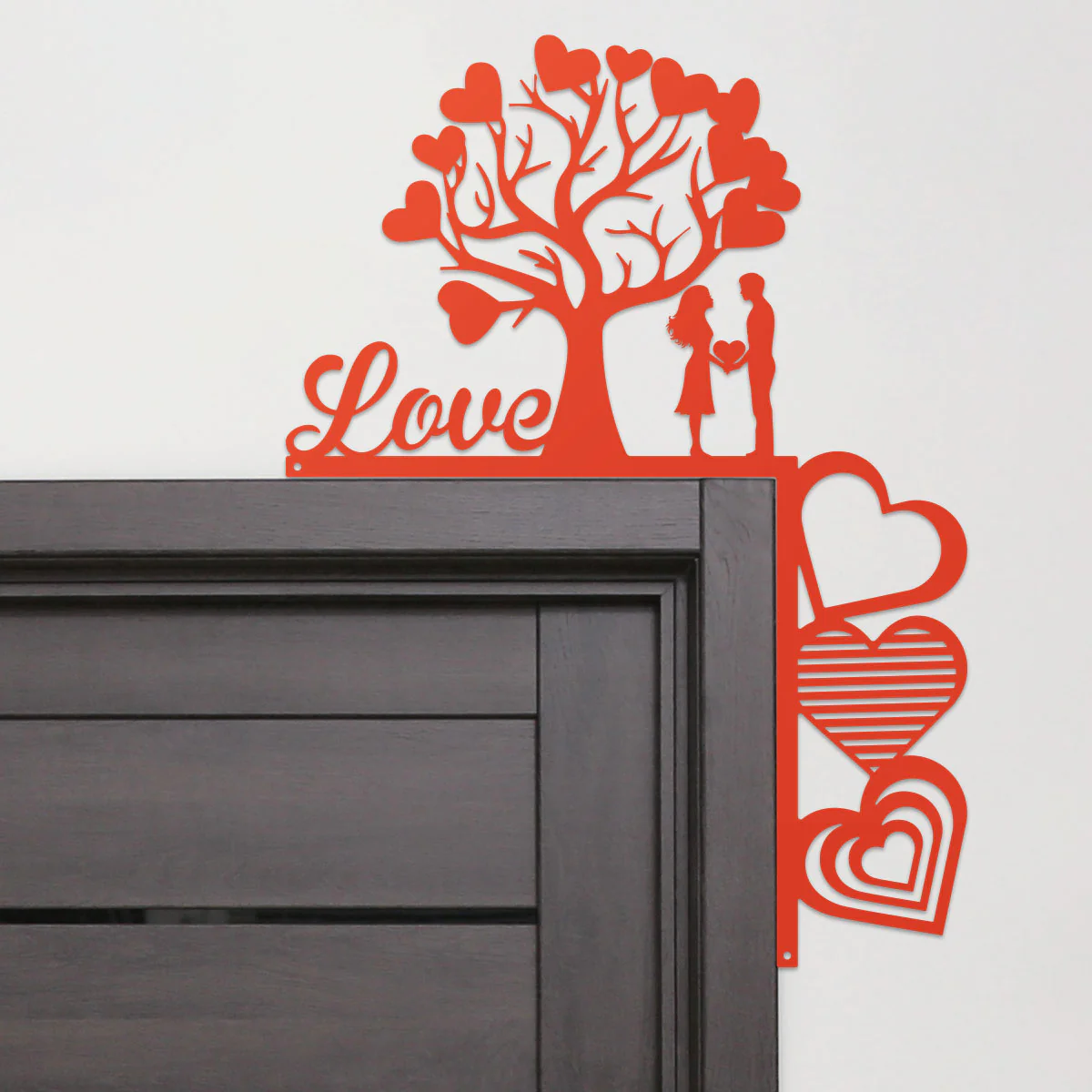 Valentine’s Day Metal Door Corner Piece - Love Tree Design