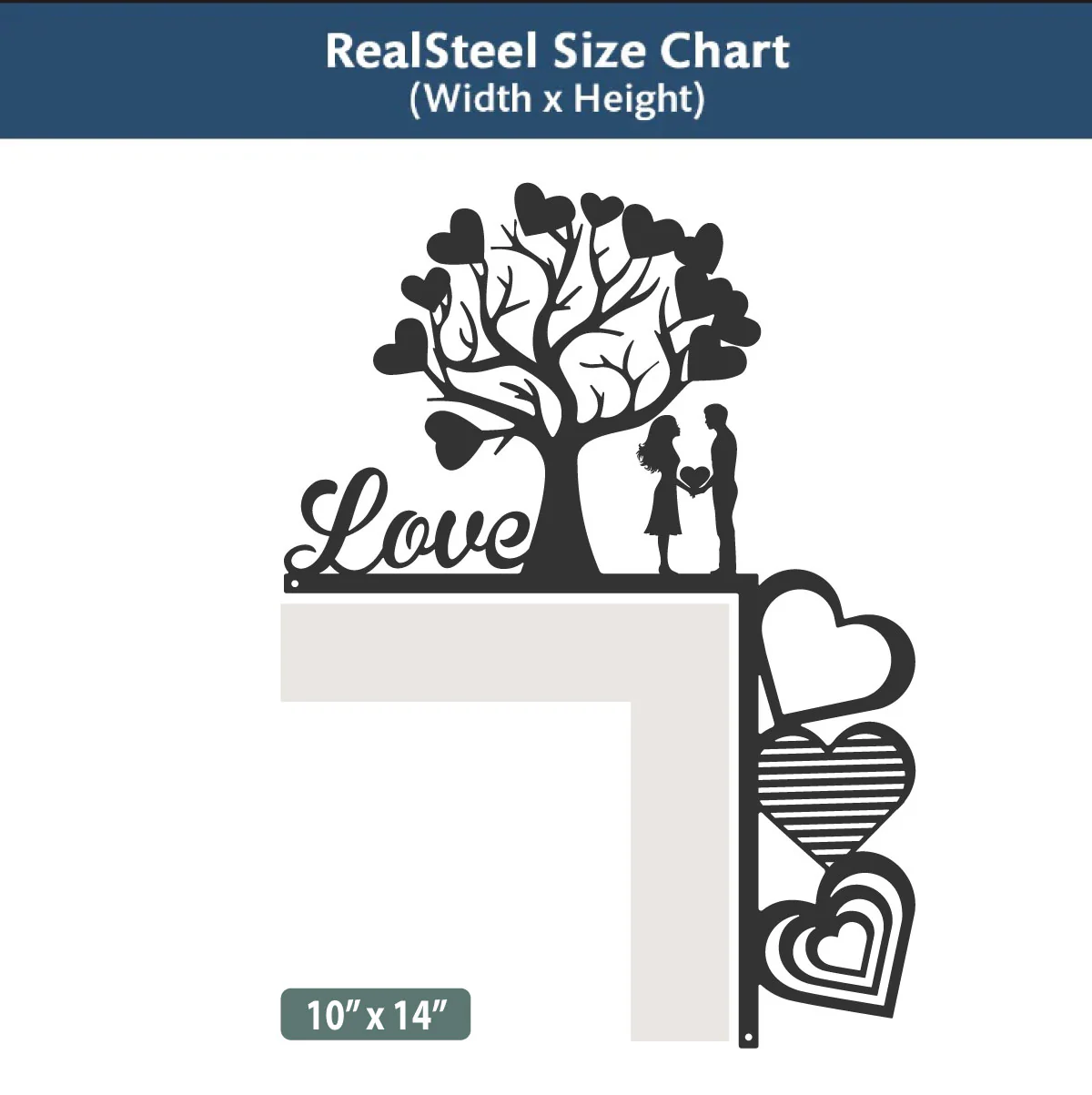 Valentine’s Day Metal Door Corner Piece - Love Tree Design - Image 3