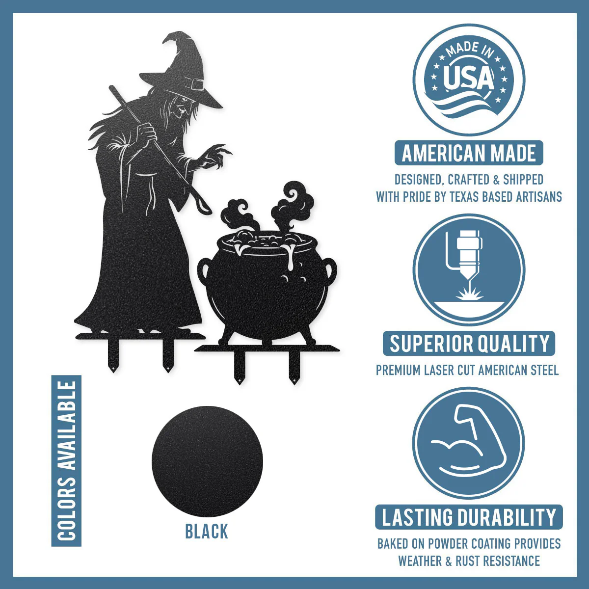 Witch and Cauldron Halloween Garden Stake - Image 4