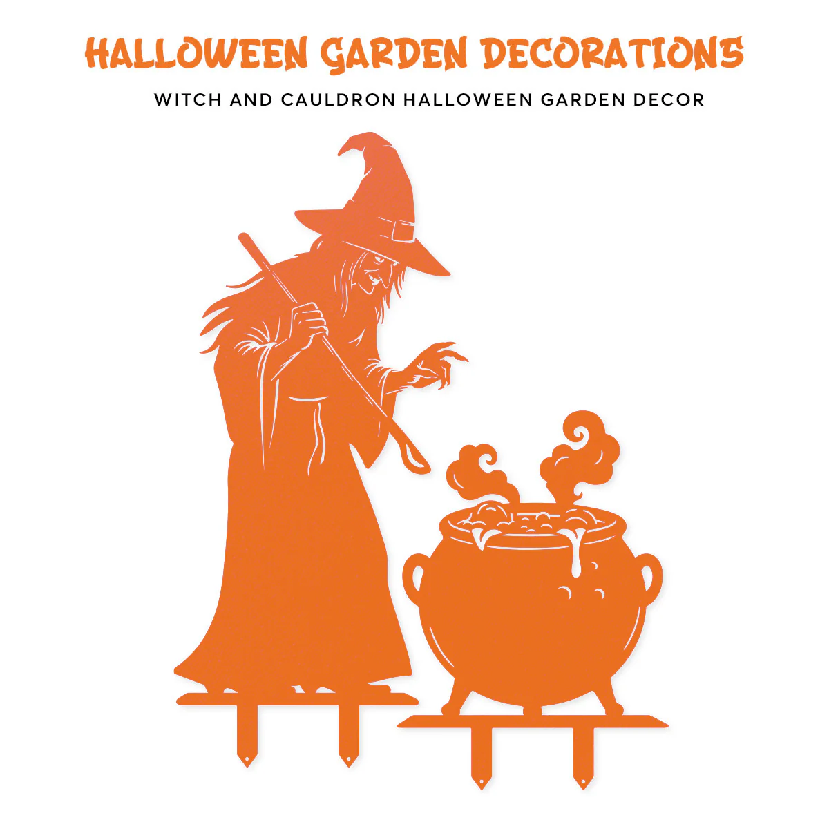 Witch and Cauldron Halloween Garden Stake - Image 5